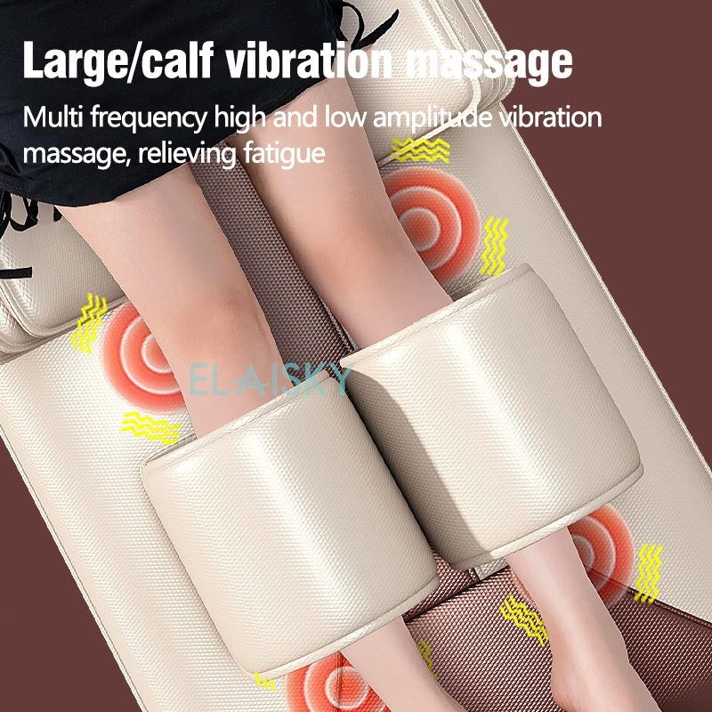 Electric Massage Mattress Airbag Kneading Vibrating Mat for Neck Back Leg Moxibustion Therapy Body Waist Relaxation Pain Relief