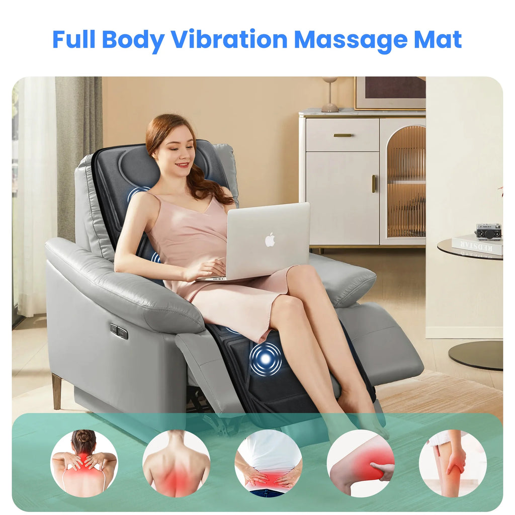 Full Body Massage Mat with Heat, Electric Massage Pad for Back Pain Relief, Gift