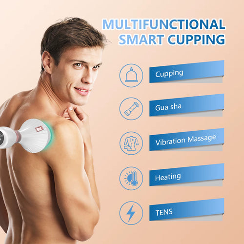 4-In-1 Cupping Therapy Massager Electric Cupping Therapy Set Multifunction Vacuum Therapy Machine for Blood Circulation&Recovery