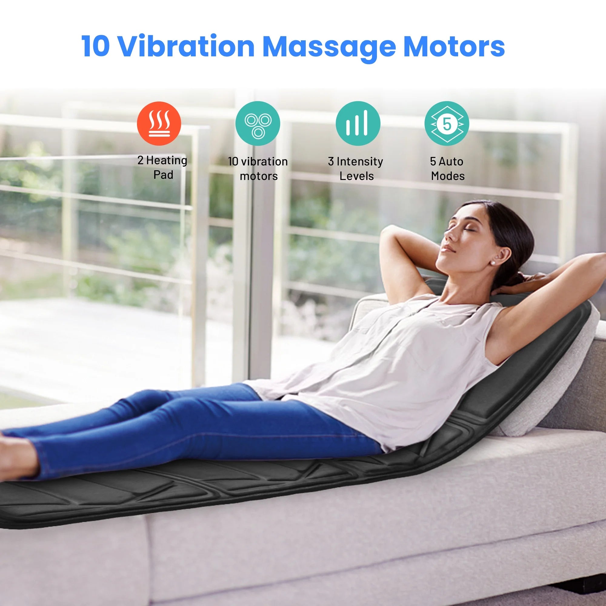 Full Body Massage Mat with Heat, Electric Massage Pad for Back Pain Relief, Gift