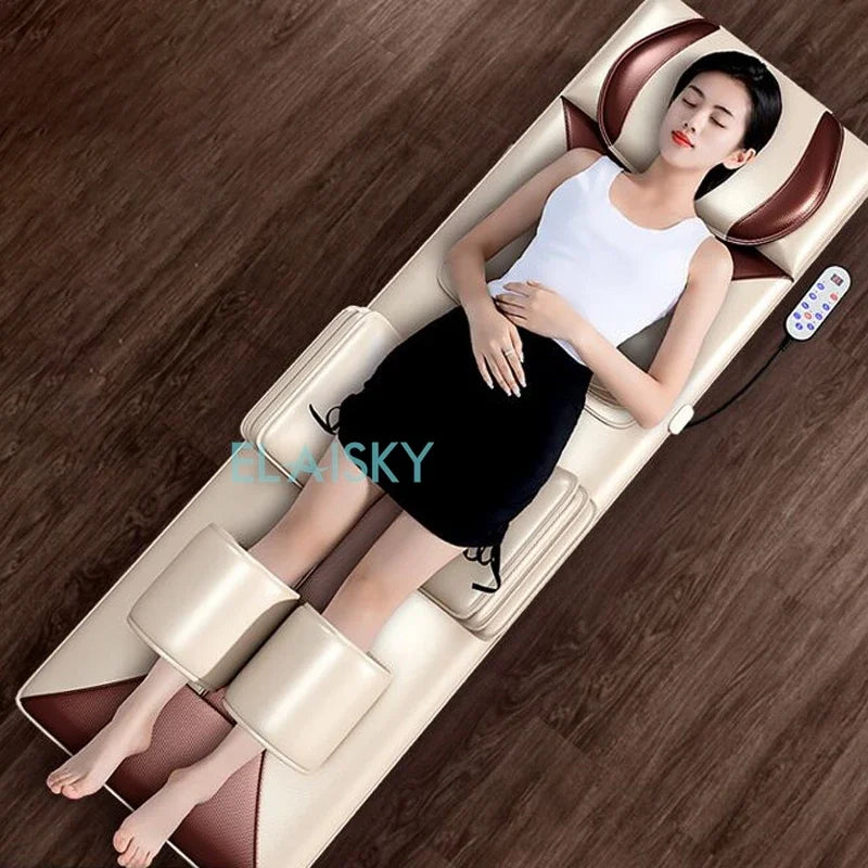 Electric Massage Mattress Airbag Kneading Vibrating Mat for Neck Back Leg Moxibustion Therapy Body Waist Relaxation Pain Relief