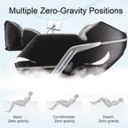 4D Deluxe Gray and Black Zero Gravity and Space Saving Faux Leather Heated Massage Chair with Sl-Track and Bluetooth