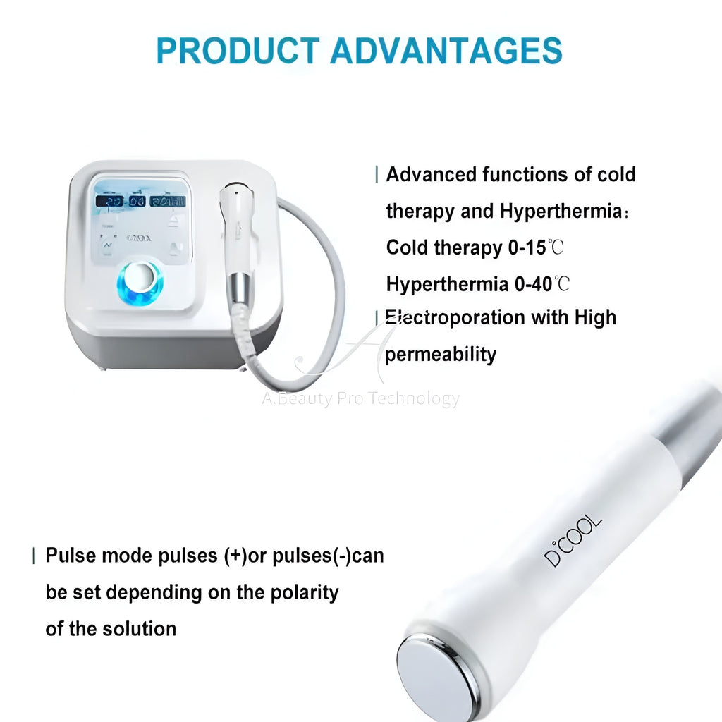 New Cool and Hot Skin Rejuvenation D-Cool Cryo Facial Cooling Massager D-Cool Electroporation ION Facial Care Beauty Equipment